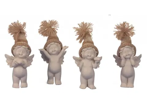 Sošky, figurky-anjeli Anjel s čiapkou 11cm rôzne druhy