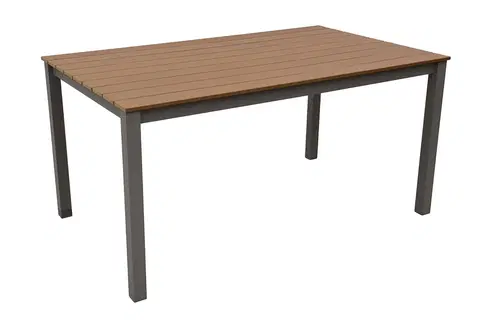 Stolčeky Záhradný ratanový stôl CALVIN 150x90 cm (hnedá)