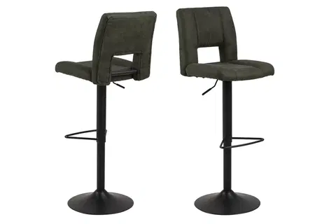 Barové stoličky Dkton Dizajnová barová stolička Almonzo, olivovo zelená