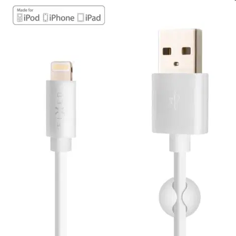 USB káble FIXED Dátový a nabíjací kábel USBLightning MFI, 2 m, biely FIXD-UL2M-WH