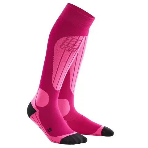 Dámska sťahovacia bielizeň Dámske lyžiarske kompresné podkolienky CEP Termo Woman ružová / reflexná ružová - IV