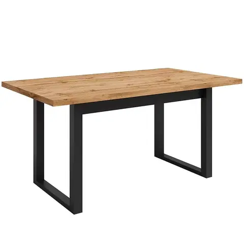 Jedálenské stoly Stôl Max Dub Wotan / Čierna Mat 160x90