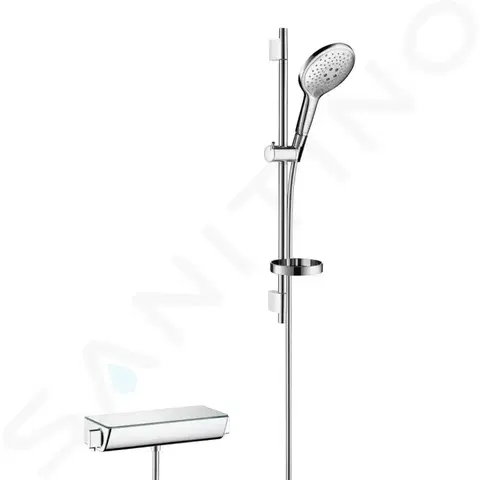 Kúpeľňa HANSGROHE - Raindance Select S Sprchová súprava s termostatom, 150 mm, 3 prúdy, biela/chróm 27036400