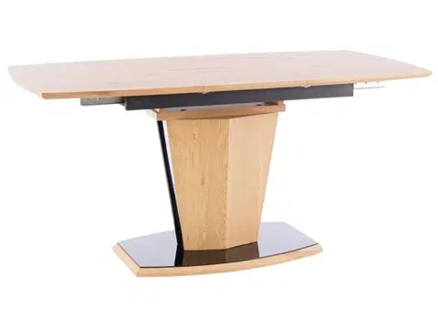 Jedálenské stoly WHITEN jedálenský stôl, dub / čierny lesk