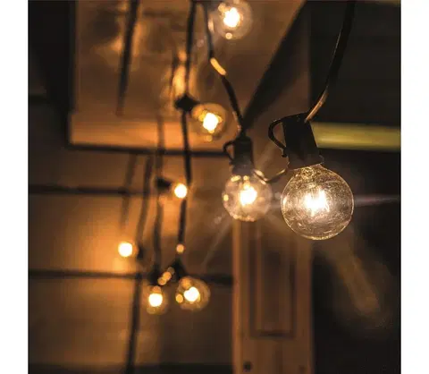 Vianočné osvetlenie  LED venkovní řetěz s žárovkami 25 žárovek 15m+5m 19W teplá bílá WO794  LED venkovní řetěz s žárovkami 25 žárovek 15m+5m 19W teplá bílá WO794