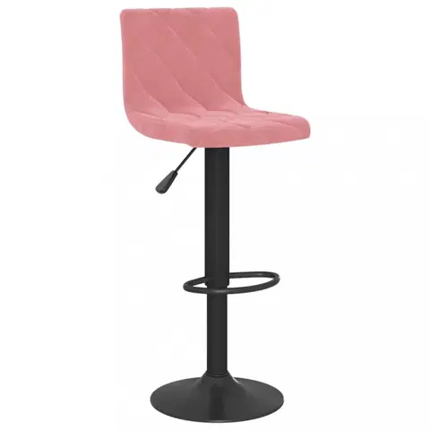Barové stoličky Barová stolička zamat / kov Dekorhome Ružová