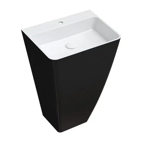 Kúpeľňa OMNIRES - PARMA M+ umývadlo voľne stojace, 55 x 43 cm biela / čierna lesk /BCP/ PARMAUWBCP
