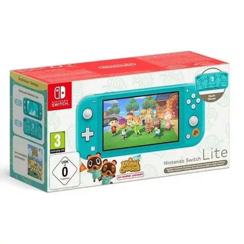 Herné konzoly Nintendo Switch Lite, turquoise + Animal Crossing New Horizons NSH132
