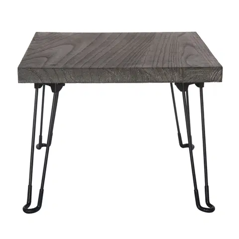 Konferenčné stolíky Odkladací stolík Paulownia sivé drevo, 61 x 60 cm