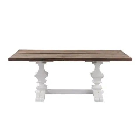 Stoly Stôl Chester 200 x 100 x 78 cm white&natural grey
