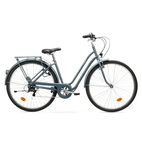 bicykle Mestský bicykel Elops 120 so zníženým rámom modrý