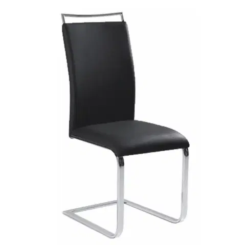 Jedálenské stoličky KONDELA Barna New jedálenská stolička čierna / chróm