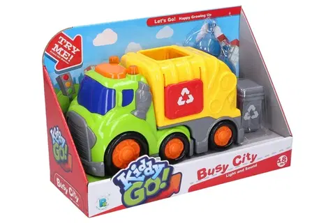 Hračky - dopravné stroje a traktory WIKY - Kiddy Auto smetiarske s efektmi 19,5 cm