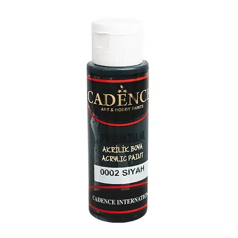 Hračky CADENCE - Akrylová farba CADENCE Premium, čierna, 70 ml