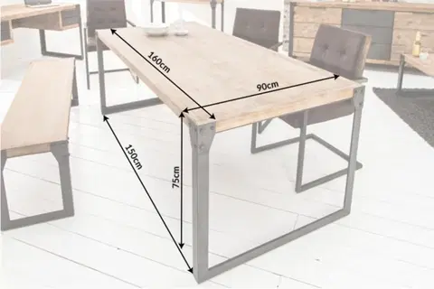 Jedálenské stoly Jedálenský stôl FINEUS Dekorhome 160x90x75 cm