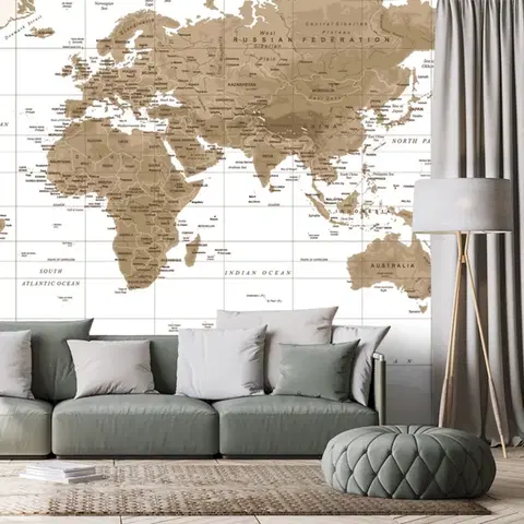Samolepiace tapety Samolepiaca tapeta nádherná vintage mapa s bielym pozadím