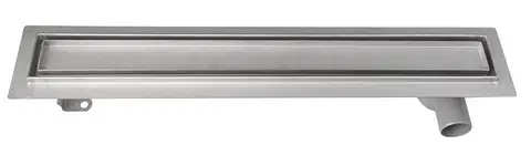 Sprchovacie kúty AQUALINE - PAVINO podlahový žľab z nerezové oceli s roštom na dlaždice, L-860, DN50 2710-90