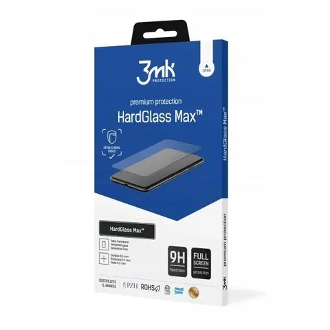 Ochranné fólie pre mobilné telefóny 3mk zakrivené tvrdené HardGlass Max Lite pre Samsung Galaxy A54 5G, čierna 3MK498890