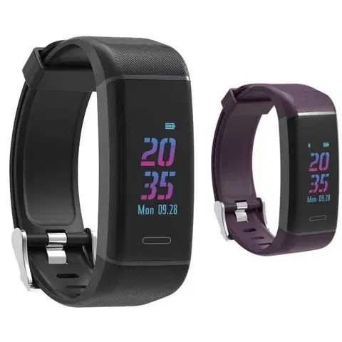 Inteligentné hodinky Carneo G-Fit+ fitness smartband with GPS, black + violet band - OPENBOX (Rozbalený tovar s plnou zárukou)