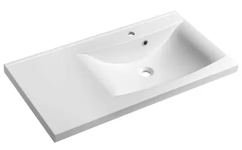 Kúpeľňa SAPHO - LUCIOLA umývadlo 90x48cm, liaty mramor, biela, pravé 50094