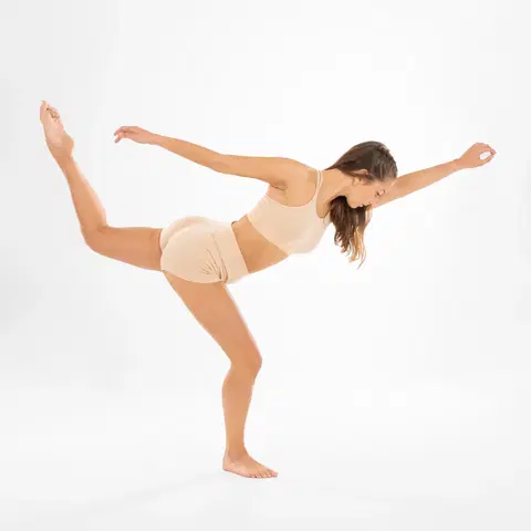 gymnasti Dievčenské šortky na moderný jazzový tanec béžové
