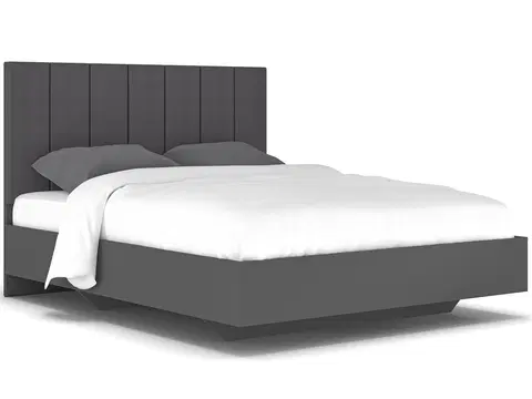 Postele NABBI Lupe LB-160 manželská posteľ s roštom 160x200 cm sivá