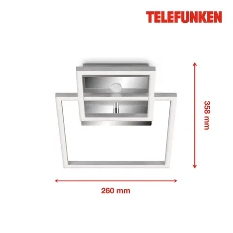Stropné svietidlá s pohybovým senzorom Telefunken LED svetlo so snímačom Frame chróm/hliník 26x36 cm