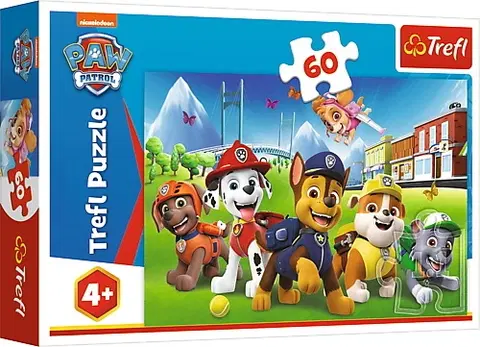 Hračky puzzle TREFL - Puzzle 60 - Labková patrola v tráve / Viacom PAW Patrol