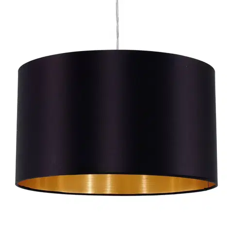 Závesné svietidlá EGLO Textilná závesná lampa Lecio, 38 cm čierna