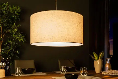 Závesné svietidlá LuxD Dizajnové závesné svetlo Nash, 50 cm, prírodné
