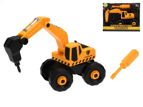 Hračky - dopravné stroje a traktory MIKRO TRADING - Rýpadlo 11cm skrutkovacie voľný chod v krabičke