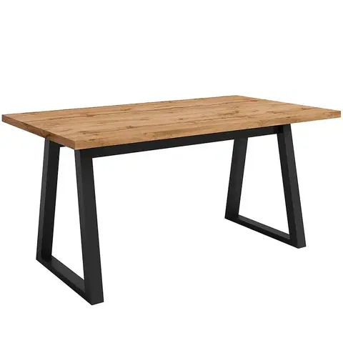 Jedálenské stoly Stôl Iga Dub Wotan / Čierna Mat 160x90