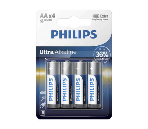 Predlžovacie káble Philips Philips LR6E4B/10 - 4 ks Alkalická batéria AA ULTRA ALKALINE 1,5V 