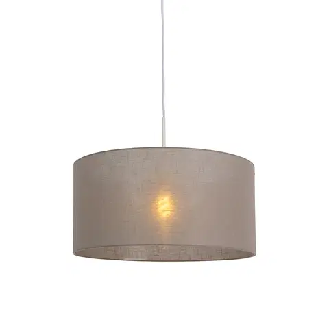 Zavesne lampy Vidiecka závesná lampa biela s tupým odtieňom 50 cm - Combi 1