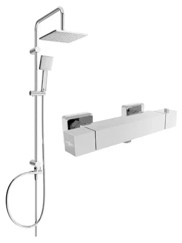 Sprchy a sprchové panely MEXEN/S - Tord sprchový stĺp vrátane sprchovej termostatickej batérie Cube, chróm 77200200-00