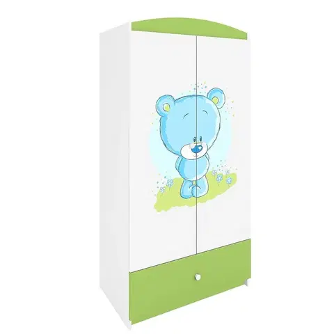 Skrine do izieb Skriňa Babydreams Zelená – Medveď Modrá