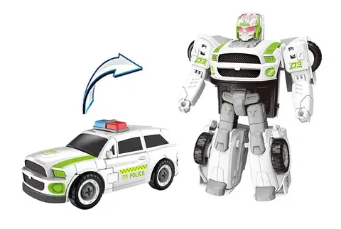 Hračky roboti EURO-TRADE - Transformer 2v1 autorobot polícia šróbovacie
