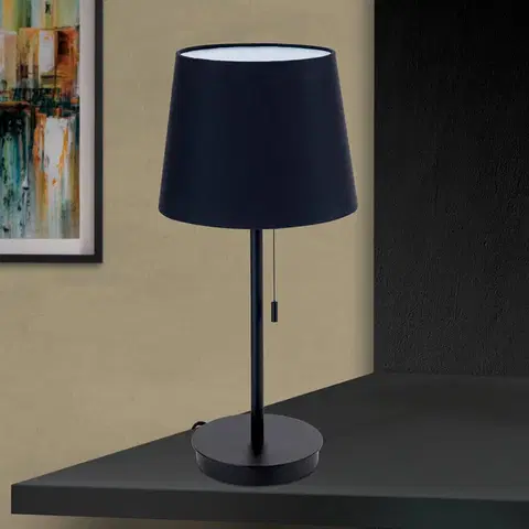 Lampy na nočný stolík Orion Stolná lampa Ludwig s USB portom čierna