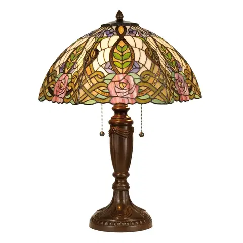 Stolové lampy Clayre&Eef Rajská stolná lampa Eden v štýle Tiffany