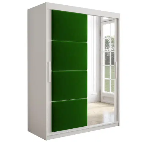 Šatníkové skrine Skriňa Tapi 150 Biely/zelená