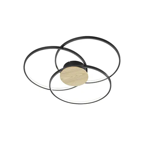 Stropne svietidla Stropná lampa čierna 90 cm vrátane LED 3-stupňového stmievania - Amal