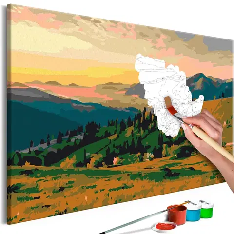 Maľovanie podľa čísiel Obraz maľovanie podľa čísiel svitanie nad horami  - Mountains at Sunrise