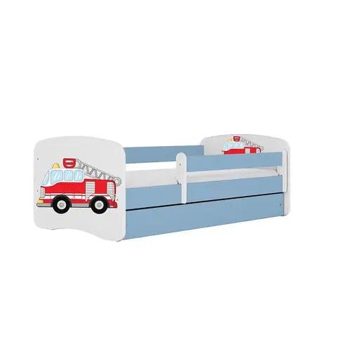 Jednolôžkové postele Detská Posteľ. Babydreams+Sz+M Modrá 70x140 hasičský zbor