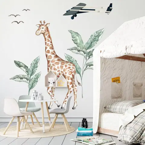 Nálepky na stenu Textilné nálepky - Žirafa zo sveta SAFARI