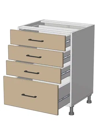 Kuchynské skrinky dolná skrinka so zásuvkami š.60, v.82, Modena LD31S6082, grafit / šedá činčila