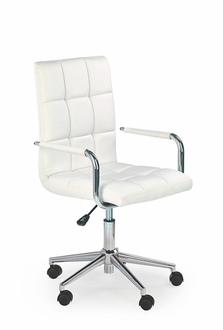 Kancelárske stoličky HALMAR Gonzo 2 kancelárske kreslo s podrúčkami biela / chróm