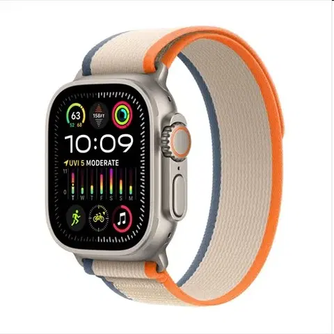 Inteligentné hodinky Apple Watch Ultra 2 GPS , 49mm , titánové puzdro  s trailovým remienkom oranžovábéžová - ML MRF23CSA