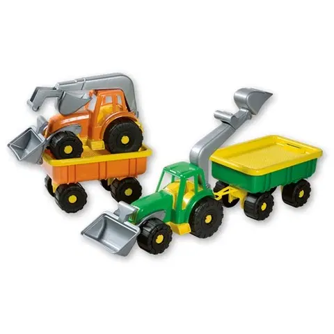 Hračky na záhradu ANDRONI GIOCATTOLI - Traktor do piesku s vlečkou-nakladač, bager 58cm