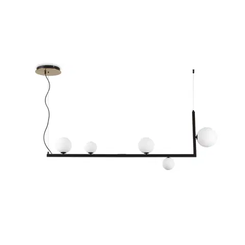 Závesné svietidlá Ideallux Ideal Lux LED závesná lampa Birds, kov, čierna, 5 svetiel