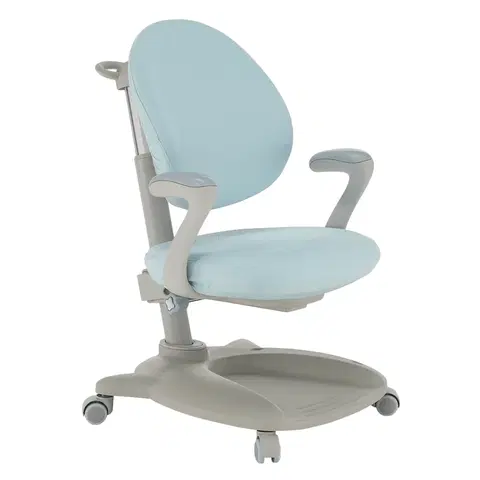 Detské stoly a stoličky Rastúca stolička s podnožkou, sivá/modrá, KERTIO